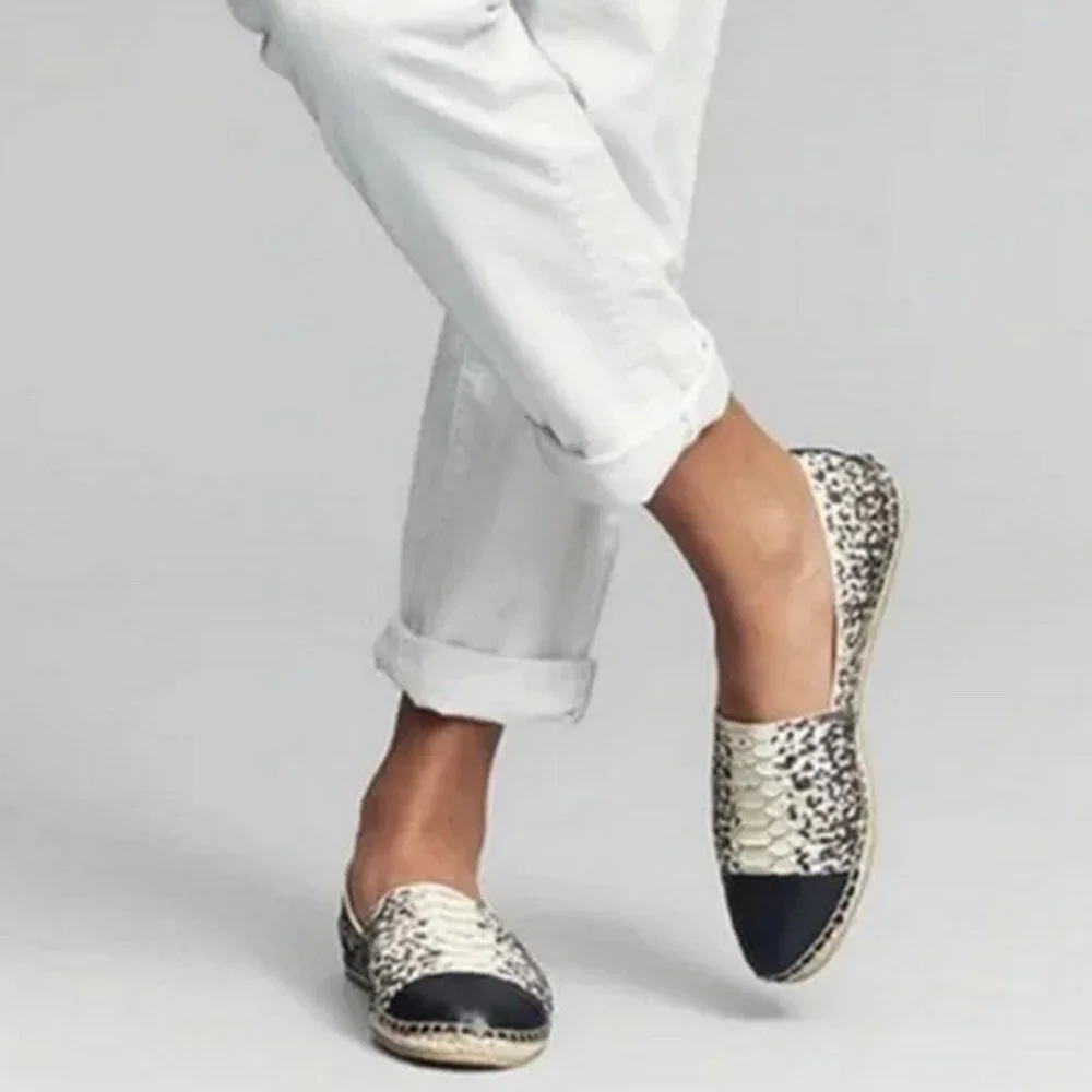 Loeffler Randall Black and White Espadrille Flats 7.5